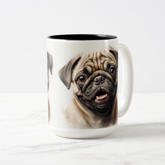 Hunde Mama Wifey Moderne Schwarz-Script Weiße Frau Zweifarbige Tasse (VorderseiteRechts)