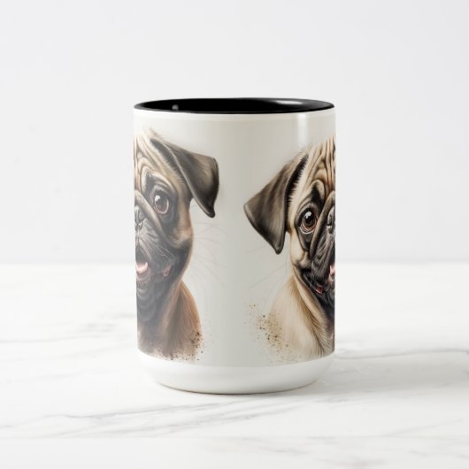 Hunde Mama Wifey Moderne Schwarz-Script Weiße Frau Zweifarbige Tasse (Mittel)
