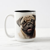 Hunde Mama Wifey Moderne Schwarz-Script Weiße Frau Zweifarbige Tasse (Links)