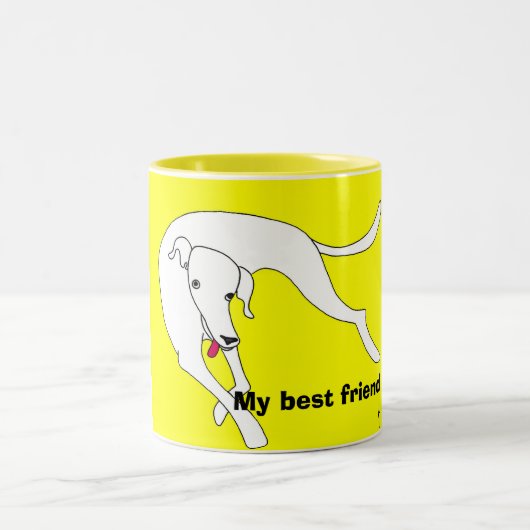 Hunde, mein bester Freund Zweifarbige Tasse (Mittel)