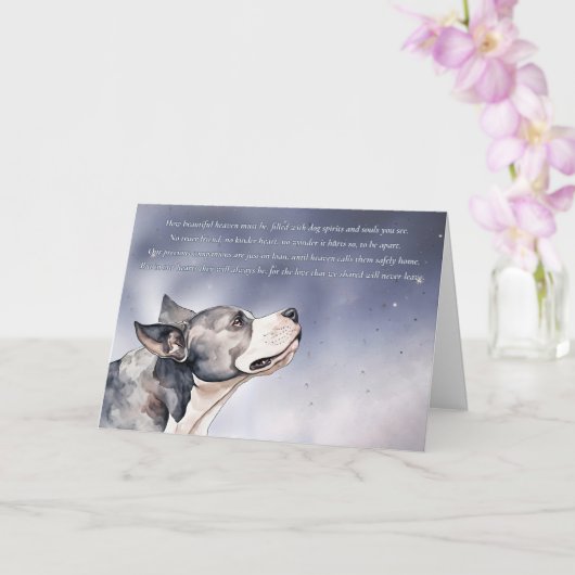Hunde-Memorial-Beileid Beileid Pitbulgli Loss Karte (Orchidee)