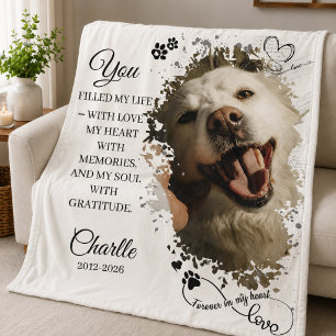 Hunde-Memorial-Foto-Trauer-Erinnerung Fleecedecke