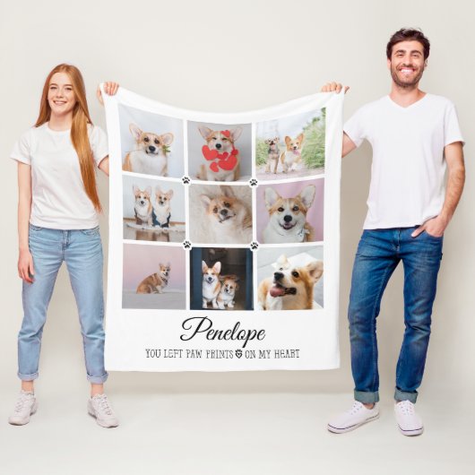 Hunde-Memorial Geschenk Pet Loss Foto Collage Keep Fleecedecke (Beispiel)