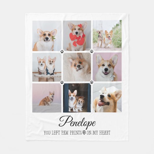 Hunde-Memorial Geschenk Pet Loss Foto Collage Keep Fleecedecke (Vorderseite)