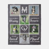 Hunde-Memorial-Geschenk - Pet Loss Monogramm Hund- Fleecedecke (Vorderseite)