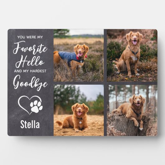 Hunde-Memorial Keepake Beileid Pet Loss Fotoplatte (Vorderseite)