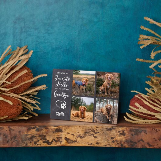 Hunde-Memorial Keepake Beileid Pet Loss Fotoplatte (Seite)