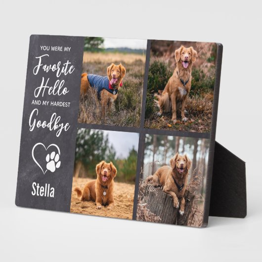 Hunde-Memorial Keepake Beileid Pet Loss Fotoplatte (Seite)