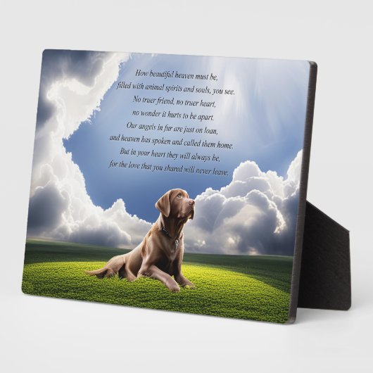 Hunde Memorial mit spirituellen Gedicht Schöne! Fotoplatte (Seite)