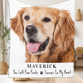 Hunde Memorial Pet Loss Geschenk Foto Personalisie Fleecedecke