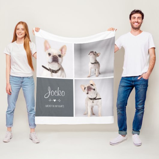 Hunde-Memorial Pet Loss Keepake Foto Collage Fleecedecke (Beispiel)