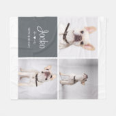 Hunde-Memorial Pet Loss Keepake Foto Collage Fleecedecke (Vorderseite (Horizontal))