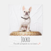 Hunde-Memorial Pet Loss Keepake Foto Personalisier Fleecedecke (Vorderseite)