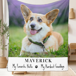 Hunde-Memorial Pet Loss Modernes Foto Personalisie Fleecedecke