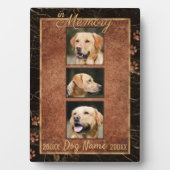 Hunde-Memory-Marble Rustikaler Gold-Keepake Fotoplatte (Vorderseite)
