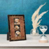 Hunde-Memory-Marble Rustikaler Gold-Keepake Fotoplatte (Seite)