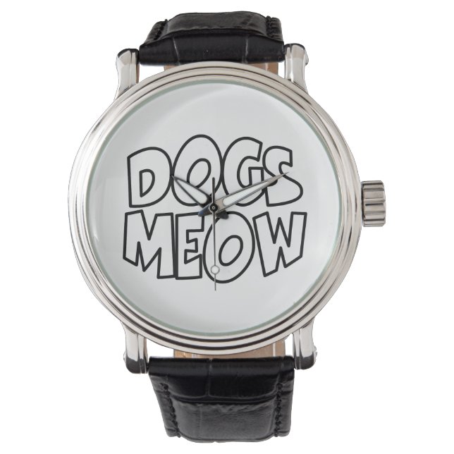 Hunde Meow Armbanduhr (Vorderseite)