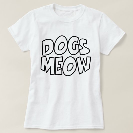 Hunde Meow T-Shirt (Design vorne)