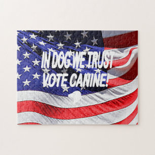 Hunde mit amerikanischem Flag-Puzzle abstimmen Puzzle