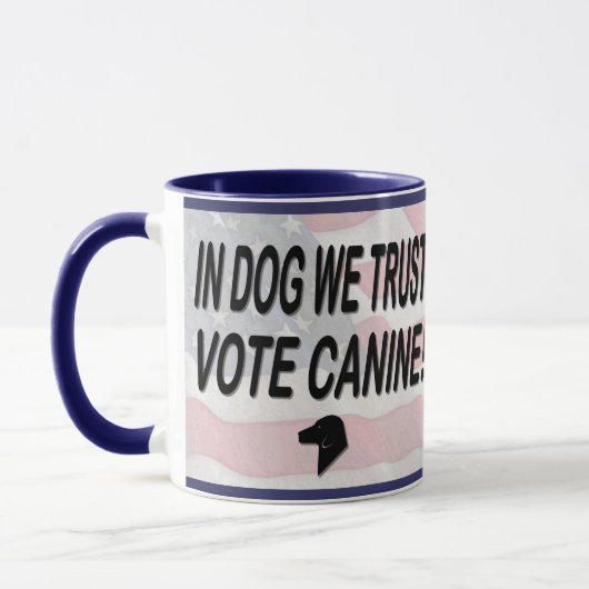 Hunde mit amerikanischer Flagge abstimmen Tasse (Links)