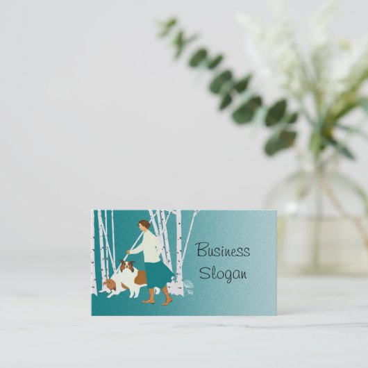 Hunde mit Betreuung von Haustieren Visitenkarte (Stehend Vorderseite)