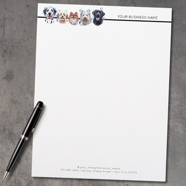 Hunde mit Bläschen, Aquarell Briefbogen (Von Creator hochgeladen)