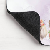 Hunde mit Blume, Aquarell lila Mousepad (Ecke)