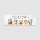 Hunde mit Blume, Aquarell Namensschild (Vorderseite)