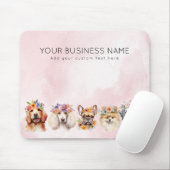 Hunde mit Blume, Aquarellfarbe Mousepad (Mit Mouse)