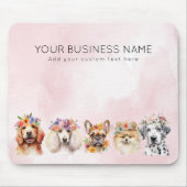 Hunde mit Blume, Aquarellfarbe Mousepad (Vorne)