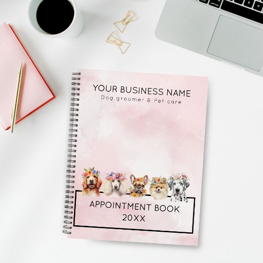 Hunde mit Blume, Aquarellfarbe Planer