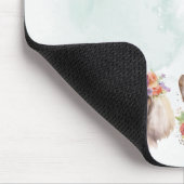 Hunde mit Blume, Aquarellgrün Mousepad (Ecke)