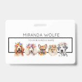 Hunde mit Blume, Aquarellname Ausweis (Rückseite)