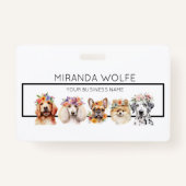 Hunde mit Blume, Aquarellname Ausweis (Vorderseite)