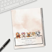 Hunde mit Blume, beige Aquarelltöne Notizblock