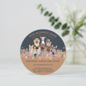 Hunde mit Blume Einladung (Stehend Vorderseite)