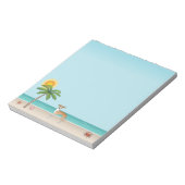 Hunde mit braunem und weißem Iggy an einem tropisc Notizblock (Rotiert)