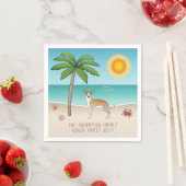 Hunde mit braunem und weißem Iggy an einem tropisc Serviette (Beispiel)