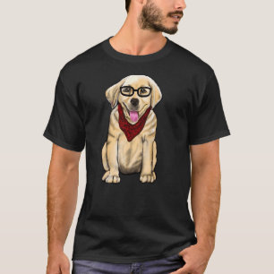 Hunde mit Brille und rotem Scarf Niedlich Goldene T-Shirt