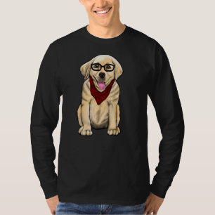 Hunde mit Brille und rotem Scarf Niedlich Goldene T-Shirt