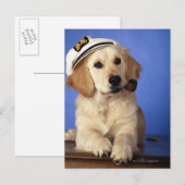 Hunde mit Deckel, Rauchrohr halten Postkarte (Vorne/Hinten)