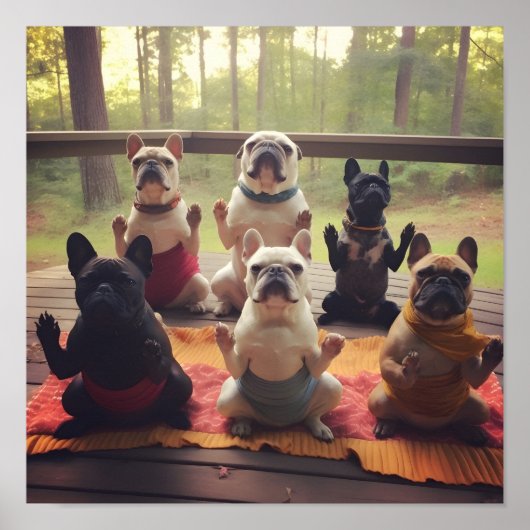 Hunde mit digitalem Yoga-Druck Poster (Vorne)