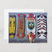 Hunde mit Dogtown-Skateboard-Wandgemälde Postkarte (Vorne/Hinten)