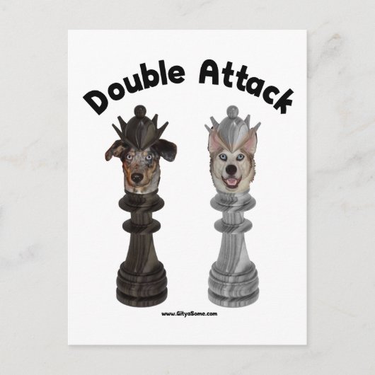 Hunde mit doppelten Angriffen Postkarte (Vorderseite)