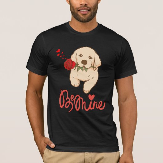 Hunde mit einer Rose. Seid mein T-Shirt (Vorderseite)