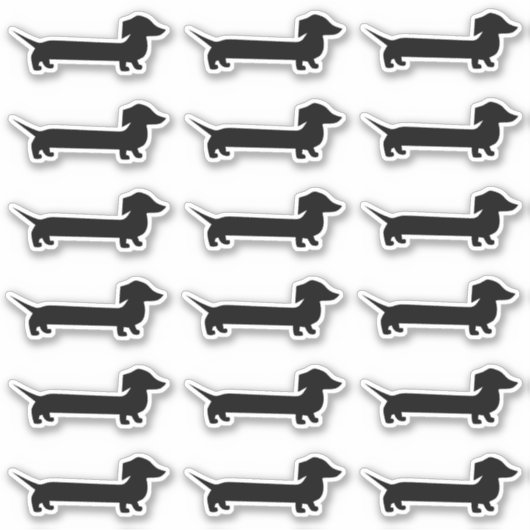 Hunde mit extra langer Dackel Aufkleber (Vorderseite)