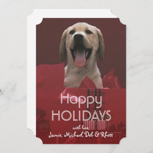 Hunde mit Feriengeschenken Feiertagskarte (Vorne/Hinten)