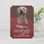 Hunde mit Feriengeschenken Feiertagskarte (Stehend Vorderseite)