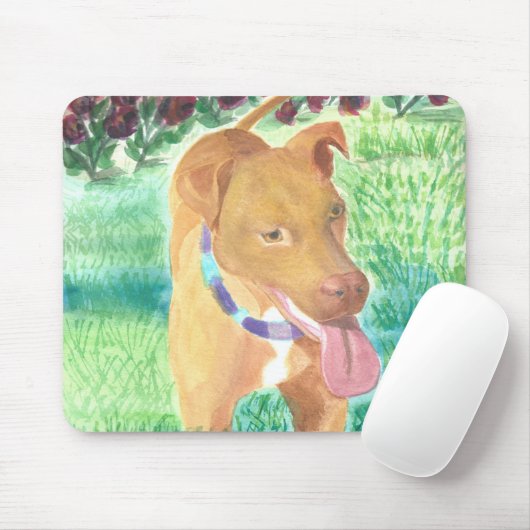 Hunde mit Frisbee und Rose Mousepad (Mit Mouse)