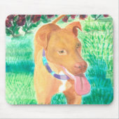 Hunde mit Frisbee und Rose Mousepad (Vorne)